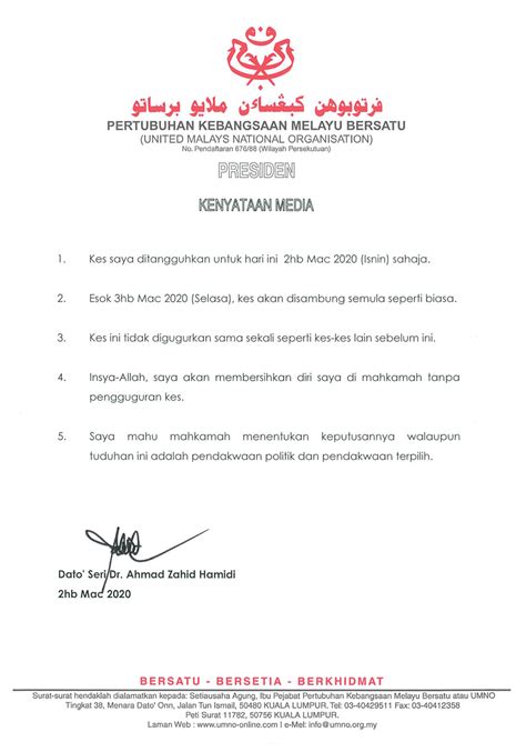 Datuk seri ahmad zahid hamidi said he would return 'if i am needed'. Nafi kes digugurkan, Zahid Hamidi sedia tentang pendakwaan ...
