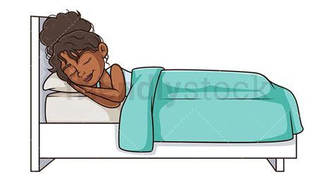 Black Woman Sleeping In Bed Cartoon Clipart Vector Friendlystock