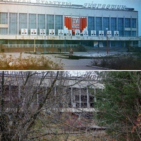 The City Of Pripyat Before And After Rchernobyl