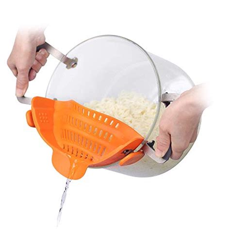 Heat Resistant Snap And Strain Strainer Fits All Pots And Bowls