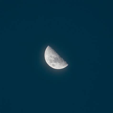 Half Moon On Dark Sky · Free Stock Photo