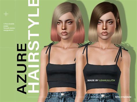 Leah Lilliths Leahlillith Azure Hair Sims Hair Sims Sims 3