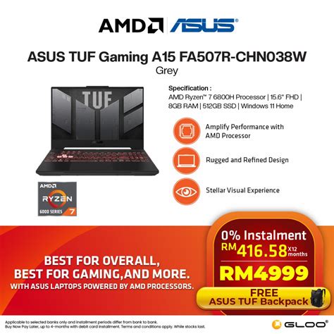 Asus Tuf Gaming A15 Fa507r Chn038w Gaming Laptop