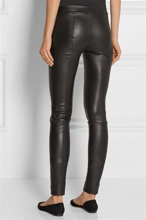 The Row Moto Stretch Leather Leggings In Black Lyst