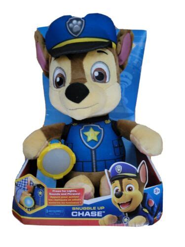 Paw Patrol Snuggle Up Chase Plush With Flashlight And Sounds Brand New