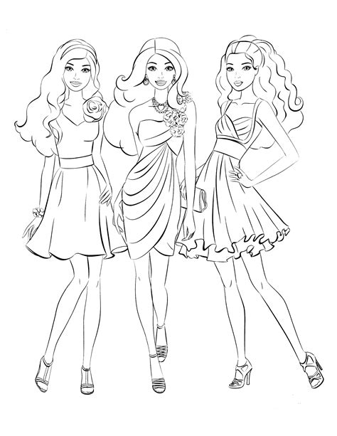 Barbie Coloring Pages At Free Printable Colorings