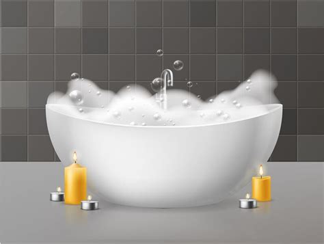 Bath With Foam Relaxing Bath With Soap Bubbles Foaming Bubbly Bathtu