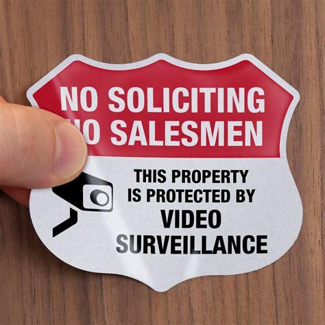 No Soliciting Salesmen Video Surveillance Label Set Sku Lb 4149