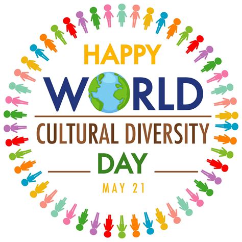 Happy World Cultural Diversity Day Logo Or Banner On The Globe With