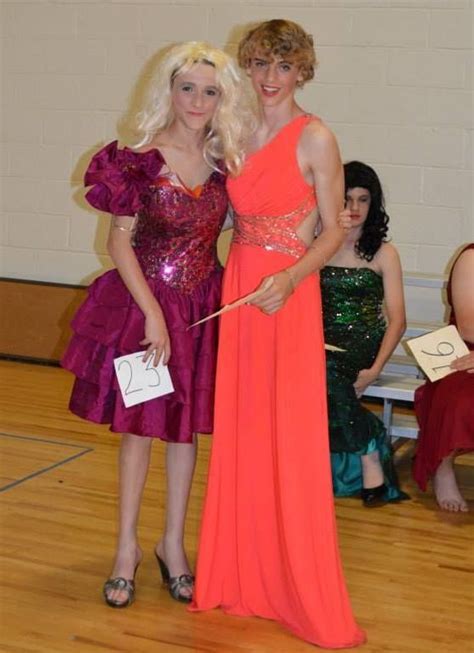 Babe Dressed As Girl For Womanless Beauty Pageant Transgender Men Wearing Dresses Petticoated