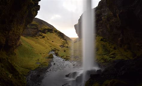 Kvernufoss The Hidden Waterfall Near Skogafoss Iceland