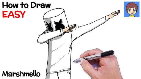 How To Draw Marshmello Dabbing Step By Step Marshmello Drawing