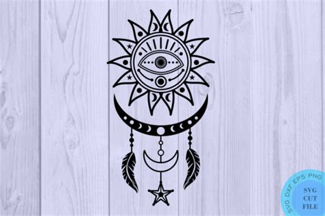 Download Celestial Sun Moon Phase Dreamcatcher Free And Premium Svg