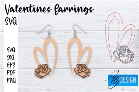 Valentines Earrings Laser Cut Svg Svg Graphic By Flydesignsvg