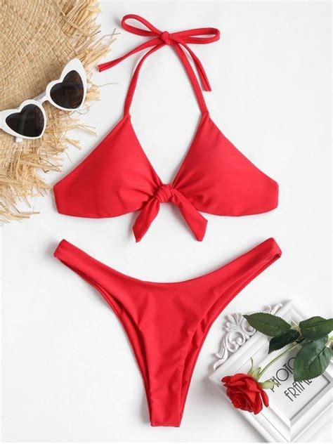 bowknot halter high leg bikini give your vacation ready wardrobe a colorful twist with this