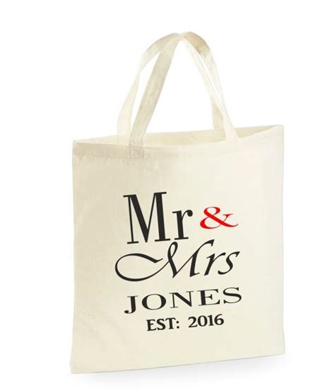 Personalised Mr And Mrs Bag Wedding Ts For The Bride Unique Wedding