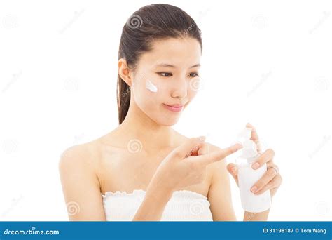 Woman Moisturize Hands Special Cream After Washing Royalty Free Stock Image