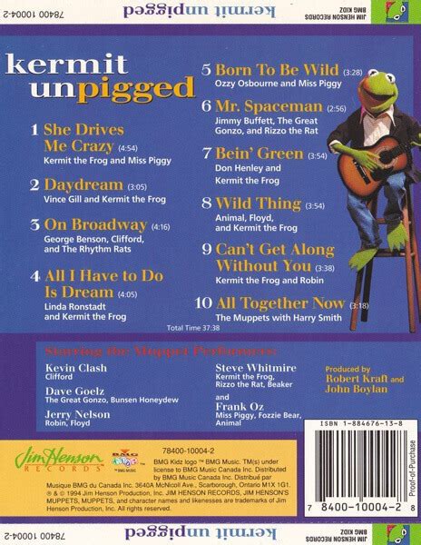 Cd Kermit The Frog Unpigged Jim Henson Records Ebay