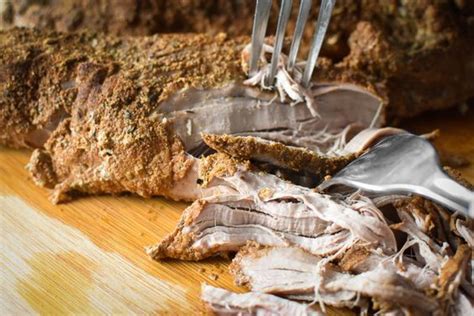 Rub olive oil over meat and season well with salt, pepper, and garlic. This simple 21 Day Fix Southwestern Pulled Pork Tenderloin makes a delicious, healthy base for t ...