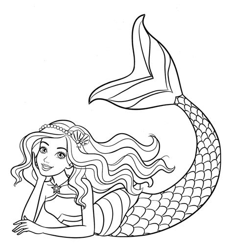 Color this pretty rainbow coloring page then count, cut, and decorate for the day. Beautiful mermaid Barbie coloring pages - YouLoveIt.com