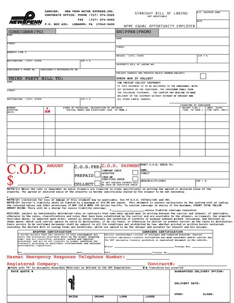 Bill Of Lading Form 19 Examples Format Pdf Examples Porn Sex Picture