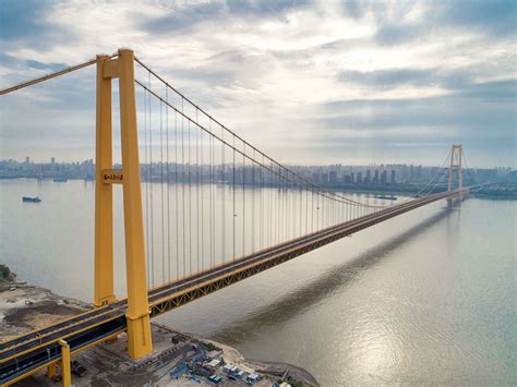 Worlds Longest Double Deck Suspension Bridge Opens To Traffic Xinhua