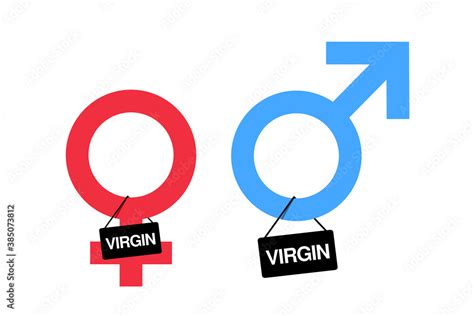 Virginity And Being Virgin Female And Male Sex And Gender Symbol Is Labelled And Marked By