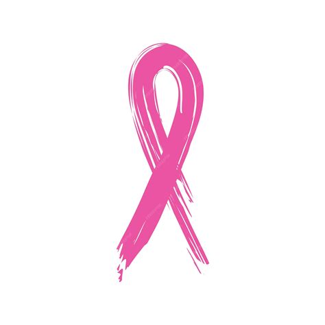 Premium Vector Pink Ribbon Breast Cancer Awareness Grunge Style