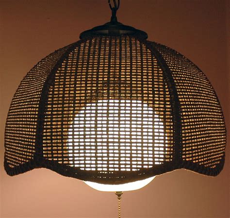 14″ wicker swag lamp pictured in whitewash , brown , white , natural. VINTAGE SWAG LAMP 1970s BROWN WICKER RATTAN CANE TIKI ...