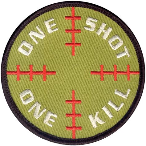 One Shot One Kill Sniper Patch With Hook Back Army Navy Store