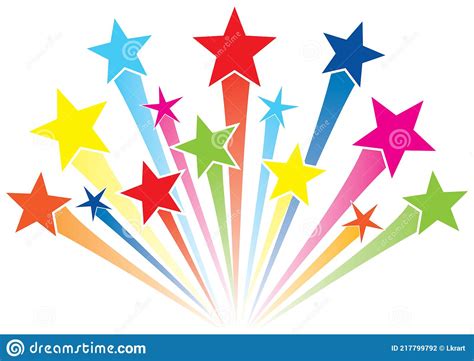 Colorful Shooting Stars Logo Stock Vector Illustration Of Colors