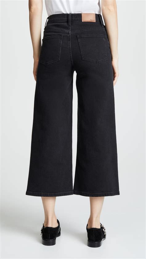 Madewell Denim Wide Leg Crop Jeans In Black Lyst