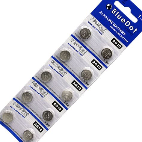 10pc Ag10 G10 Lr1130 Sr1130 L1131 G10a Alkaline Button Coin Battery 1