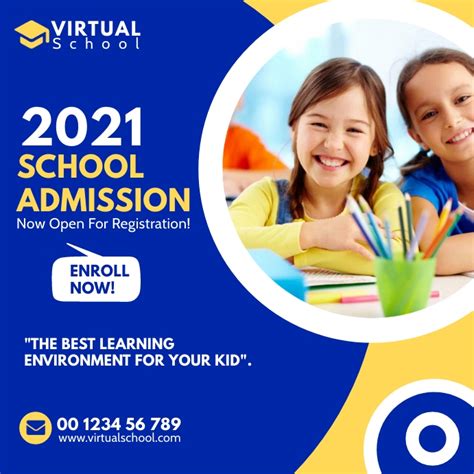 School Admission Social Media Post Template Postermywall