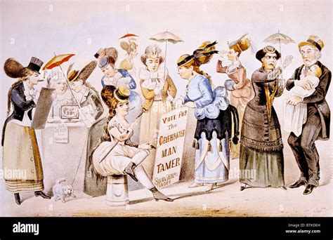 The Age Of Brass Or The Triumph Of Womans Rights Currier And Ives 1869