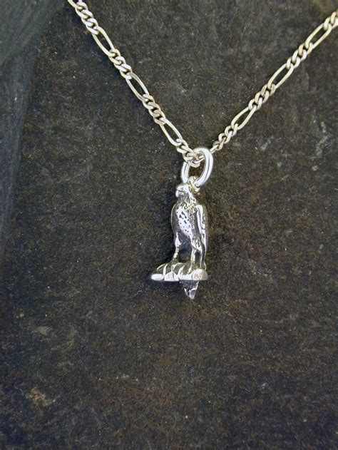 Sterling Silver Hawk Pendant On A Sterling Silver Chain Etsy