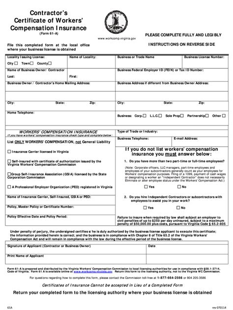 Form 61a Online Filing Fill Out And Sign Online Dochub