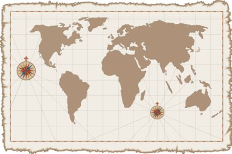 Old World Map On Parchment Coastline Geography Vector Vector Coastline