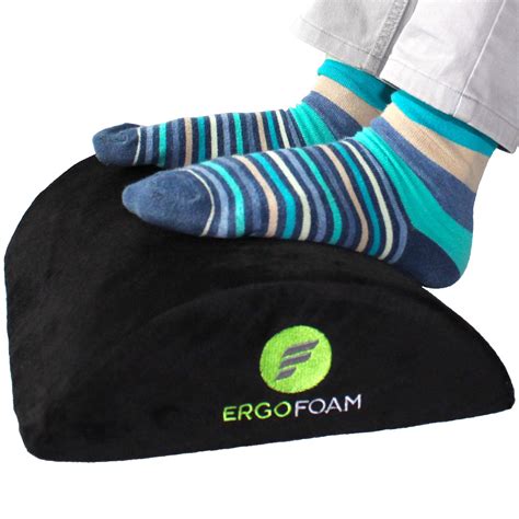 Ergofoam Ergonomic Foot Rest Under Desk Premium Velvet Soft Foam