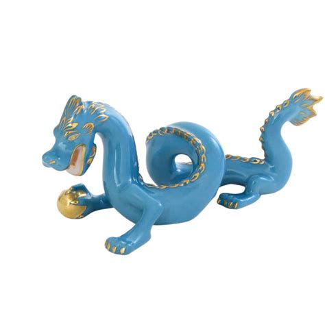 Herend Small Dragon Figurine Turquoise Herend Canada