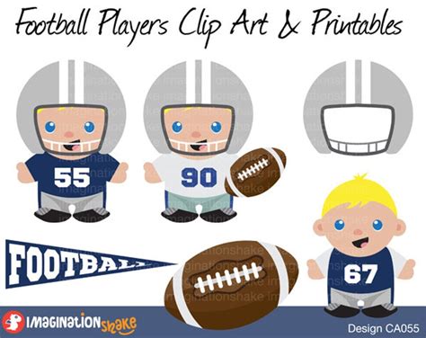 Dallas Cowboys Football Players Clip Art And Printables Set Etsy