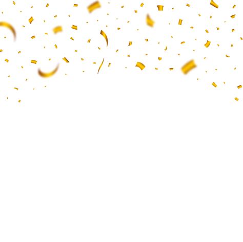 Golden Confetti Falling Isolated On Transparent Background Confetti
