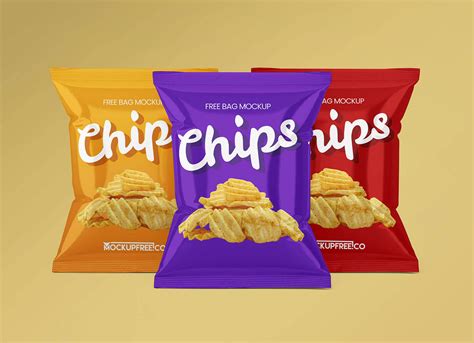 Free Chips Packet Snack Packaging Mockup Psd Set Good Mockups