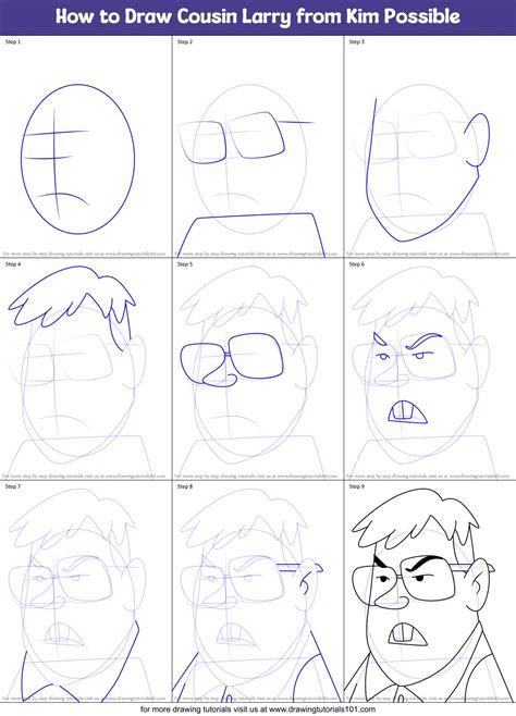 How To Draw Cousin Larry From Kim Possible Printable Step By Step Drawing Sheet