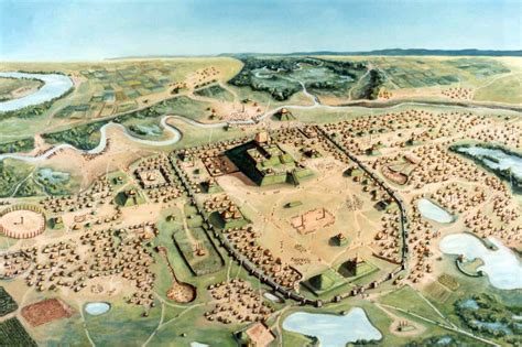 Artists Rendition Of Cahokia Native Mississippian City 1050 1350 Indiancountry