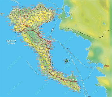 Corfu Map Large Maps In Greek English Atcorfu