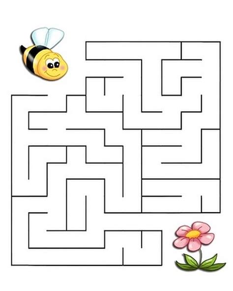 Labirynty Różne Pszczoła I Kwiatek Do Wydrukowania Maluchypl