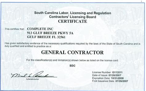General Contracting Licensing Fl Sc Nc And Tx
