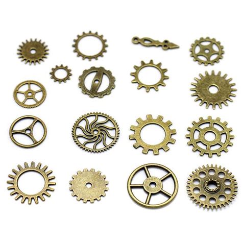 17pcs Gear Pendant Antique Steampunk Assorted Charms Watch Wheel Clock