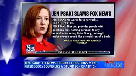 Jen Psaki Slams Fox News Jen Psaki He Works For Network Questioner